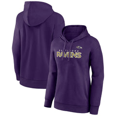 Baltimore Ravens Women's Iconic Cotton Fleece Checklist Pullover Hoodie Purple | Fanatics
