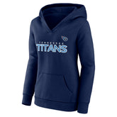 Tennessee Titans Women's Iconic Cotton Fleece Checklist Pullover Hoodie Navy | Fanatics