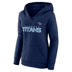 Tennessee Titans Women's Iconic Cotton Fleece Checklist Pullover Hoodie Navy | Fanatics