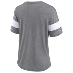 Cleveland Browns Women's Distressed Team Tri-Blend V-Neck T-Shirt Heathered Gray/White | Fanatics