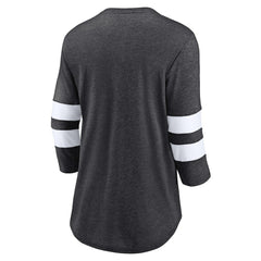 Las Vegas Raiders Women's Primary Logo 3/4 Sleeve Scoop Neck T-Shirt Heathered Charcoal | Fanatics