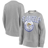 Los Angeles Rams Women's Jump Distribution Tri-Blend Pullover Sweatshirt Heathered Gray | Fanatics