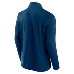 Seattle Kraken Fanatics Authentic Pro Rink Quartet-Zip Jacket - Heather Deep Sea Blue - NHL