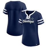 Dallas Cowboys Women's Original State Lace-Up T-Shirt Navy | Fanatics