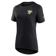 Pittsburgh Penguins Fanatics Women's Authentic Pro Rink Raglan Tech T-Shirt - Black - NHL