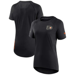 Philadelphia Flyers Fanatics Women's Authentic Pro Rink Raglan Tech T-Shirt - Black - NHL