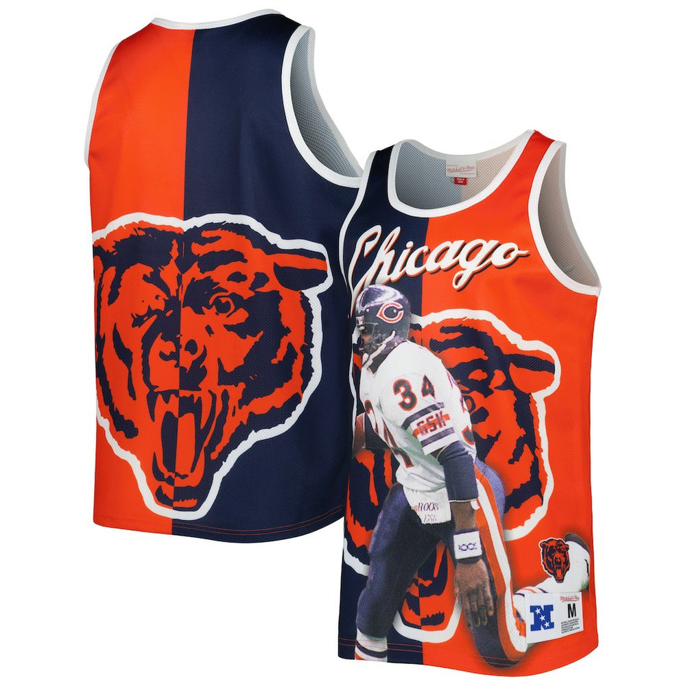 Walter Payton Chicago Bears Retired Player Graphic Tank Top Navy/Orange | Mitchell & Ness