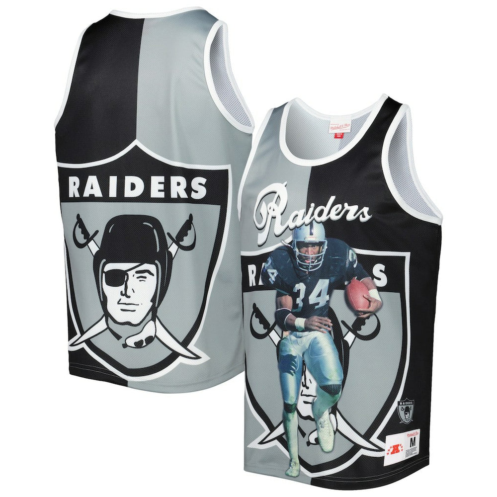 Bo Jackson Las Vegas Raiders Retired Player Graphic Tank Top Black/Silver | Mitchell & Ness