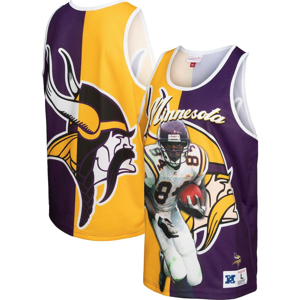 Randy Moss Minnesota Vikings Retired Player Graphic Tank Top Purple/Gold | Mitchell & Ness