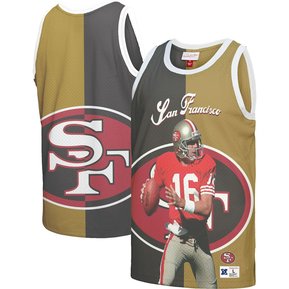 Joe Montana San Francisco 49ers Retired Player Graphic Tank Top Black/Gold | Mitchell & Ness