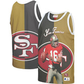 Joe Montana San Francisco 49ers Retired Player Graphic Tank Top Black/Gold | Mitchell & Ness
