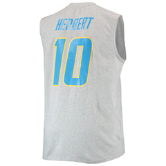 Justin Herbert Los Angeles Chargers Big & Tall Player Name & Number Muscle Tank Top Heathered Gray | NFL