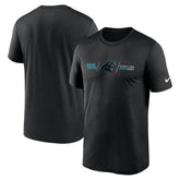 Carolina Panthers Horizontal Lockup Legend Performance T-Shirt Black | Nike for Sale