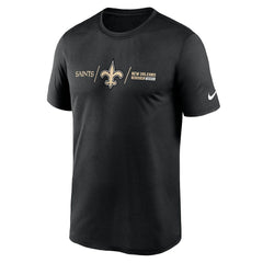 New Orleans Saints Horizontal Lockup Legend Performance T-Shirt Black | Nike for Sale