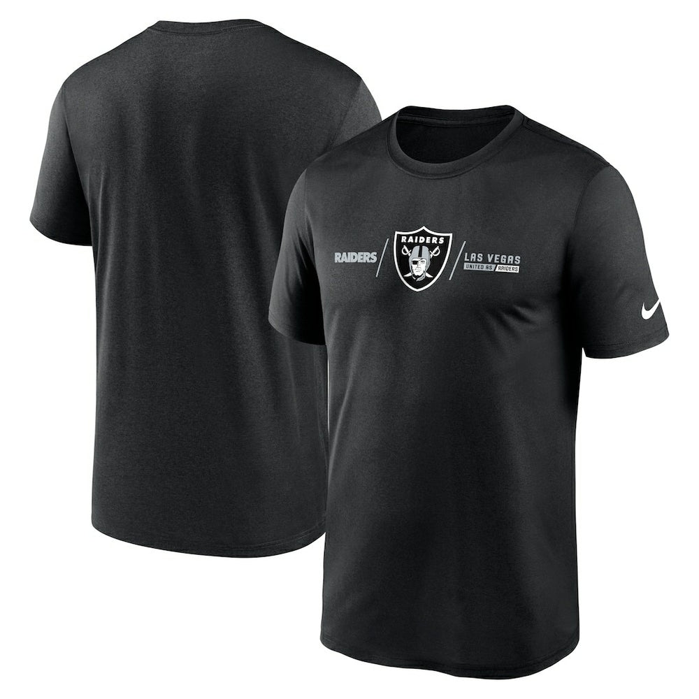 Las Vegas Raiders Horizontal Lockup Legend Performance T-Shirt Black | Nike for Sale