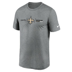 New Orleans Saints Horizontal Lockup Legend Performance T-Shirt Heathered Charcoal | Nike for Sale