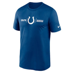 Indianapolis Colts Horizontal Lockup Legend Performance T-Shirt Royal | Nike for Sale