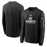 New Orleans Saints Team Slogan Long Sleeve T-Shirt Black | Nike for Sale