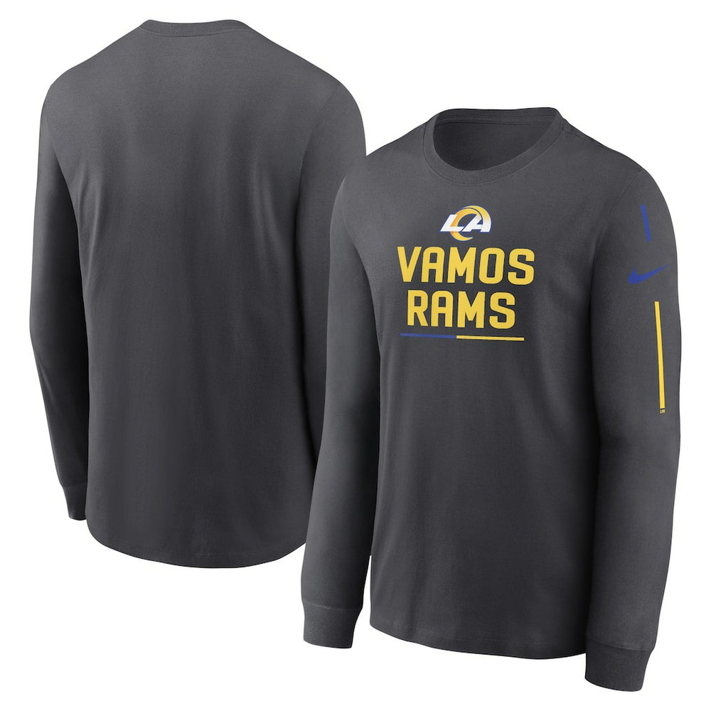 Los Angeles Rams Team Slogan Long Sleeve T-Shirt Anthracite | Nike for Sale