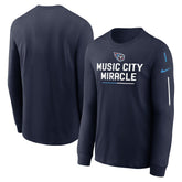 Tennessee Titans Team Slogan Long Sleeve T-Shirt Navy | Nike for Sale