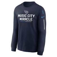 Tennessee Titans Team Slogan Long Sleeve T-Shirt Navy | Nike for Sale