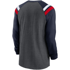 Tennessee Titans Tri-Blend Raglan Athletic Long Sleeve Fashion T-Shirt Heathered Charcoal/Navy | Nike for Sale