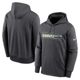 Seattle Seahawks Prime Logo Name Split Pullover Hoodie Anthracite | Nike for Sale