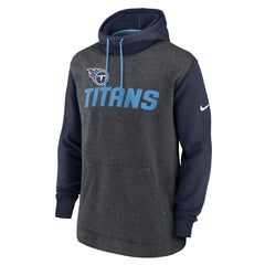 Tennessee Titans Surrey Legacy Pullover Hoodie Heathered Charcoal/Navy | Nike for Sale