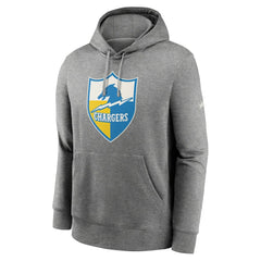 Los Angeles Chargers Rewind Club Fleece Pullover Hoodie Heathered Gray | Nike for Sale