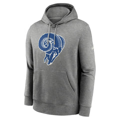 Los Angeles Rams Rewind Club Fleece Pullover Hoodie Heathered Gray | Nike for Sale