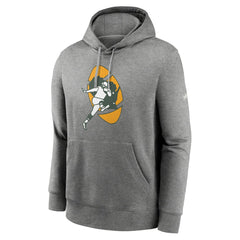 Green Bay Packers Rewind Club Fleece Pullover Hoodie Heathered Gray | Nike for Sale