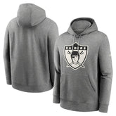 Oakland Raiders Rewind Club Fleece Pullover Hoodie Heathered Gray | Nike for Sale