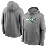 New York Jets Rewind Club Fleece Pullover Hoodie Heathered Gray | Nike for Sale