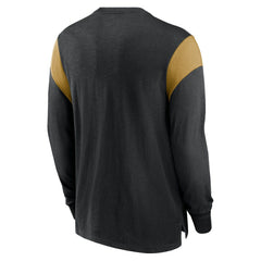 New Orleans Saints Rewind Playback Helmet Long Sleeve T-Shirt Heather Black | Nike for Sale