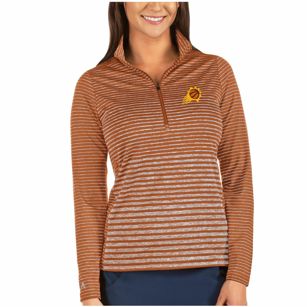 Phoenix Suns Antigua Women's Pace Half-Zip Pullover Jacket Heathered Orange - NBA