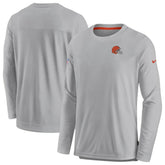 Cleveland Browns Sideline Lockup Performance Pullover Sweatshirt Gray | Nike for Sale