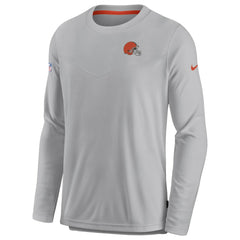 Cleveland Browns Sideline Lockup Performance Pullover Sweatshirt Gray | Nike for Sale
