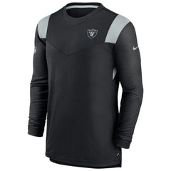 Las Vegas Raiders Sideline Tonal Logo Performance Player Long Sleeve T-Shirt Black | Nike for Sale