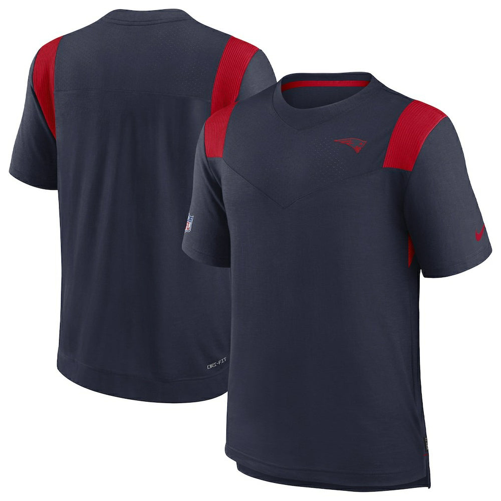 New England Patriots Sideline Tonal Logo Performance Player T-Shirt Navy | Nike for Sale