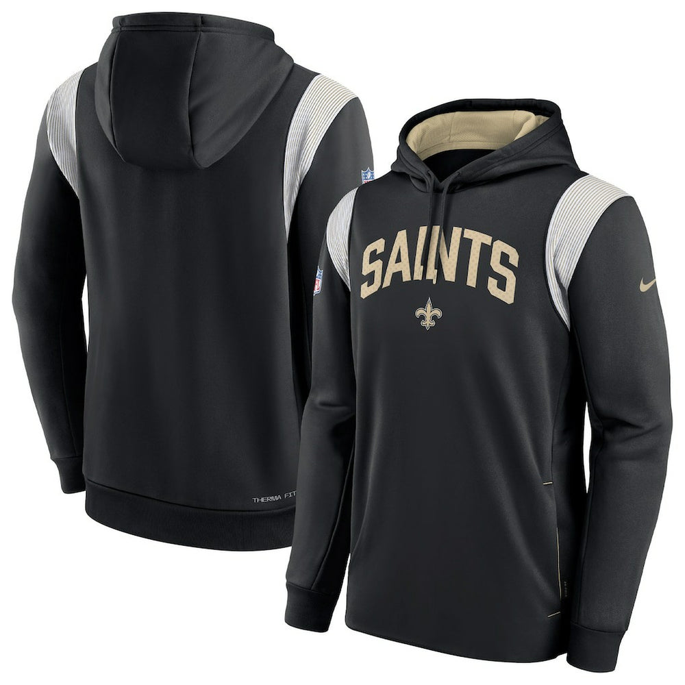 New Orleans Saints Sideline Athletic Stack Performance Pullover Hoodie Black | Nike for Sale