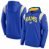 Los Angeles Rams Sideline Athletic Stack Performance Pullover Hoodie Royal | Nike for Sale