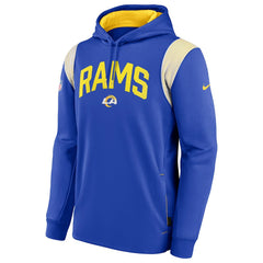 Los Angeles Rams Sideline Athletic Stack Performance Pullover Hoodie Royal | Nike for Sale