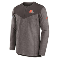 Cleveland Browns Sideline Lockup Performance Quarter-Zip Top Brown | Nike for Sale