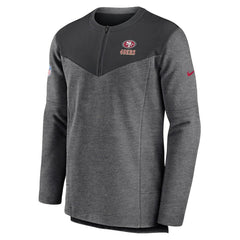 San Francisco 49ers Sideline Lockup Performance Quarter-Zip Top Charcoal | Nike for Sale