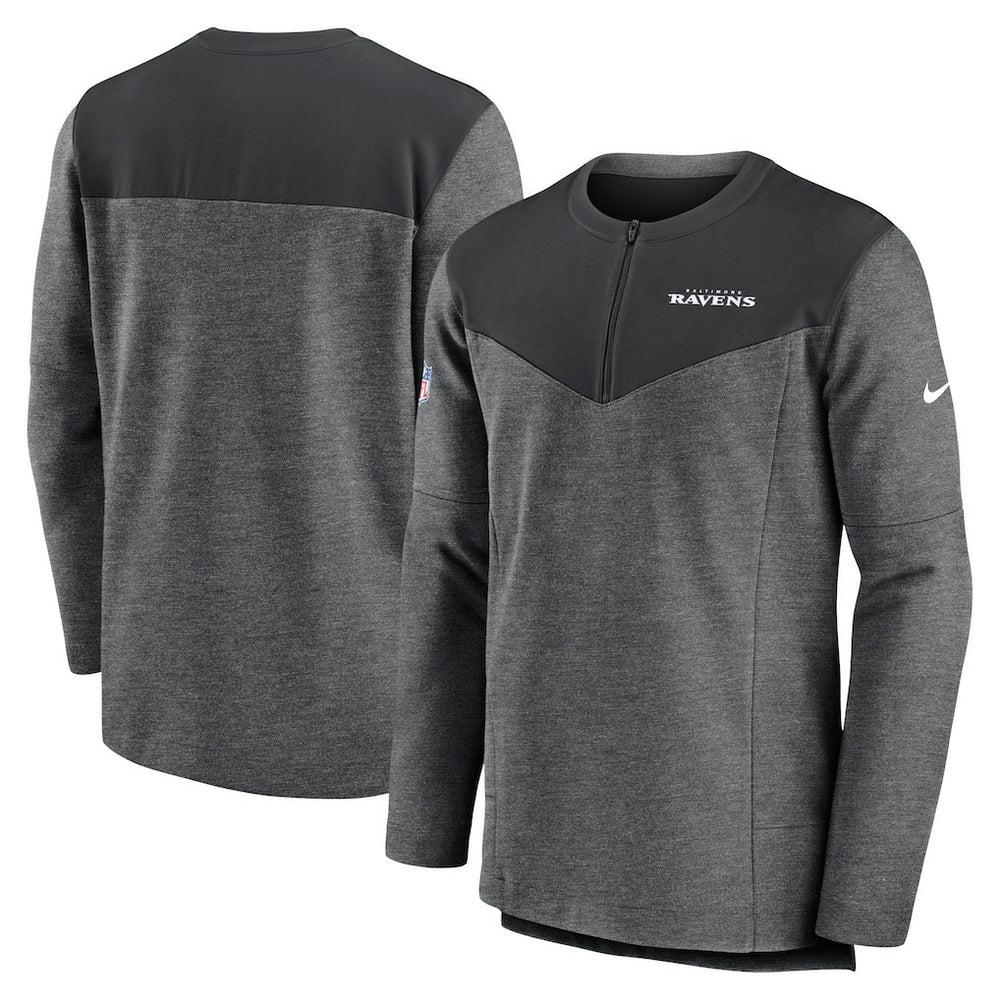 Baltimore Ravens Sideline Lockup Performance Quarter-Zip Top Charcoal | Nike for Sale