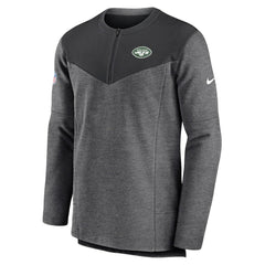 New York Jets Sideline Lockup Performance Quarter-Zip Top Charcoal | Nike for Sale
