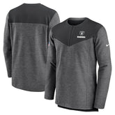 Las Vegas Raiders Sideline Lockup Performance Quarter-Zip Top Charcoal | Nike for Sale