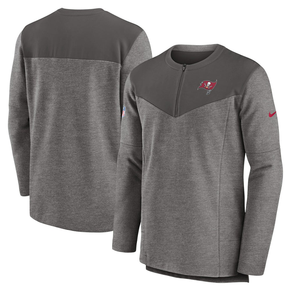 Tampa Bay Buccaneers Sideline Lockup Performance Quarter-Zip Top Pewter | Nike for Sale