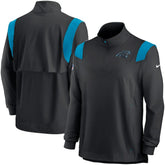 Carolina Panthers Sideline Coach Chevron Lockup Quarter-Zip Long Sleeve Top Black | Nike for Sale