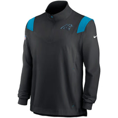 Carolina Panthers Sideline Coach Chevron Lockup Quarter-Zip Long Sleeve Top Black | Nike for Sale